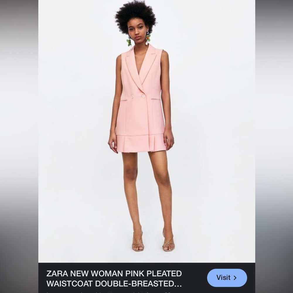 Zara Blush Pink Blazer Dress